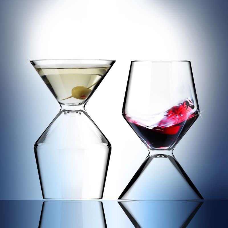 Asobu Vino Tini martini and wine glass