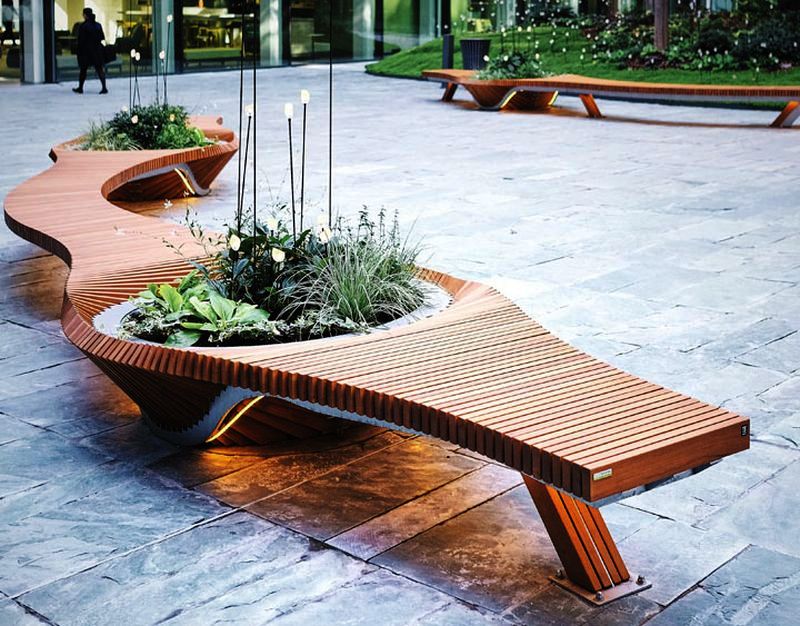 Botanical Twist bench by Alexis Tricoire for TF Urban