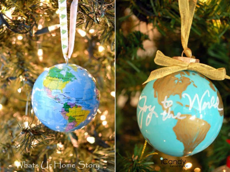 mini globe- DIY Christmas ornaments 