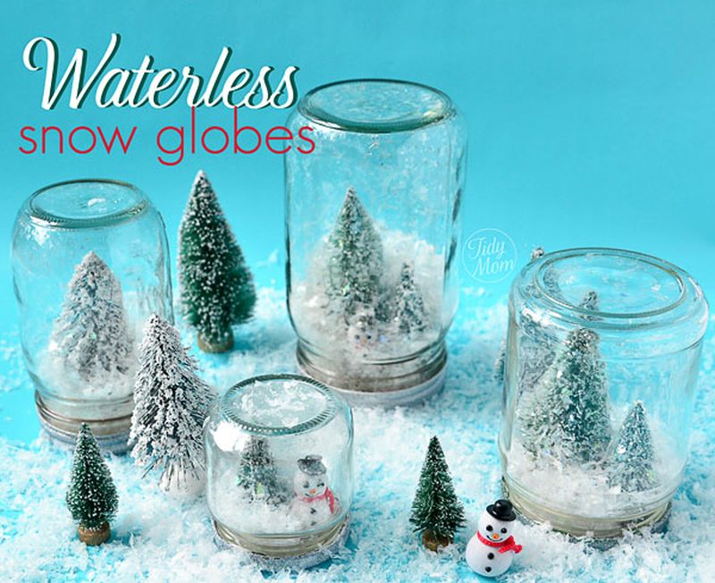 Mason jar snow globe