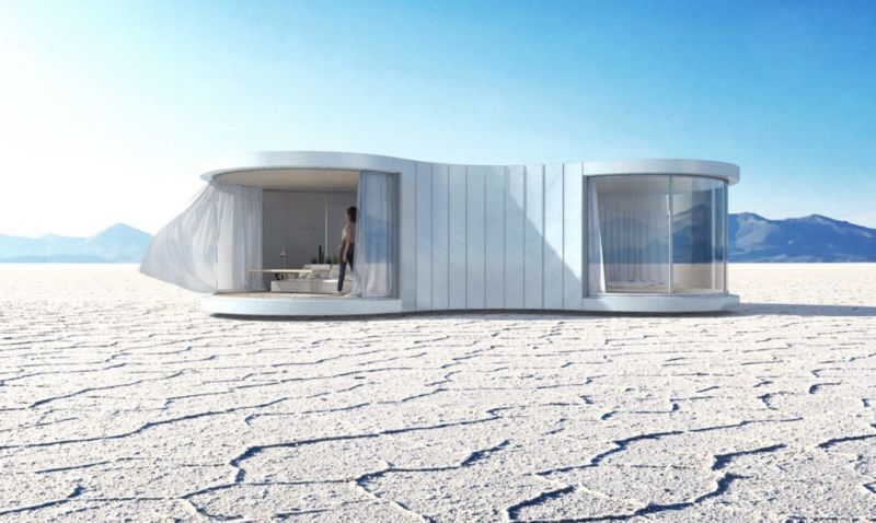 lumishell prefab pop-up cocoon