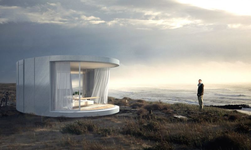 lumishell prefab pop-up cocoon