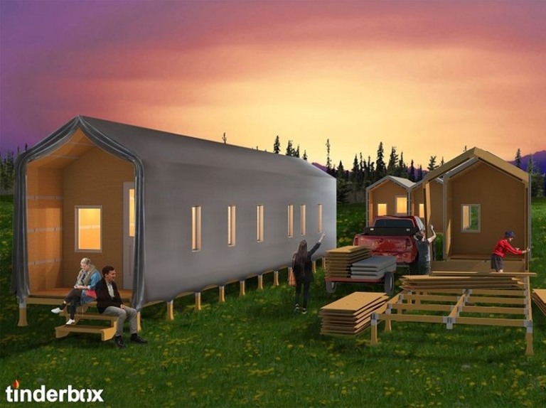 An architecture student designs modular flatpack emergency shelters