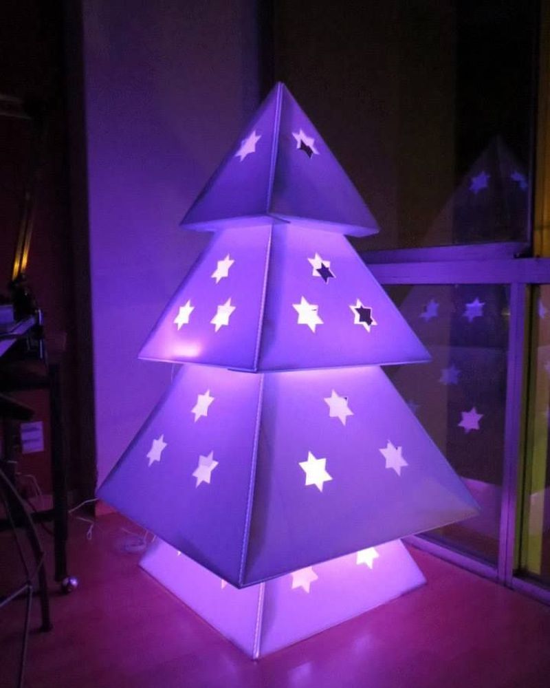 Cardboard turned into Christmas tree