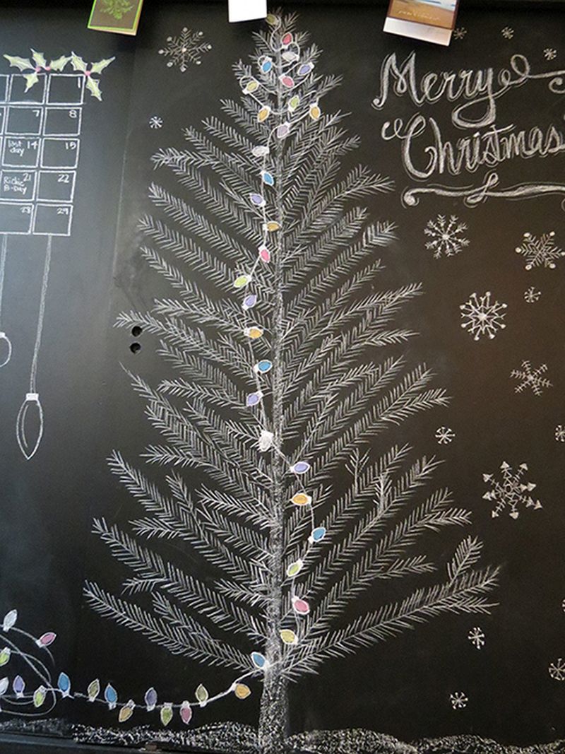 Christmas Tree with chalk board 