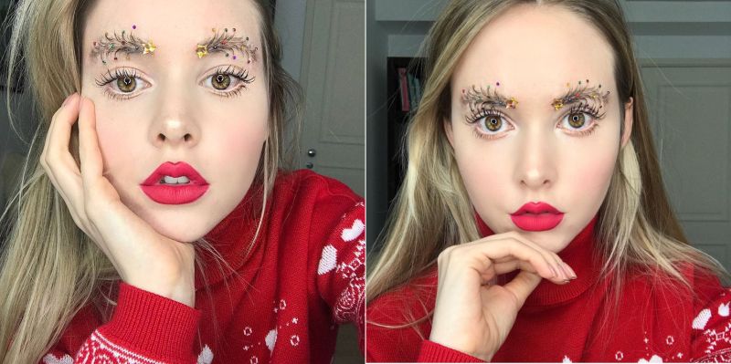 Christmas tree eyebrows-1