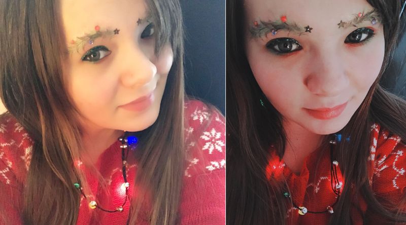 Christmas tree eyebrows