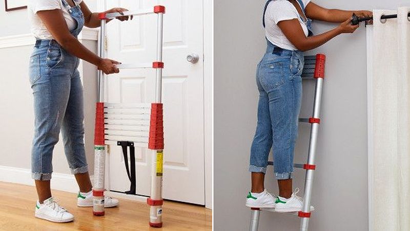 Retractable telescoping ladders