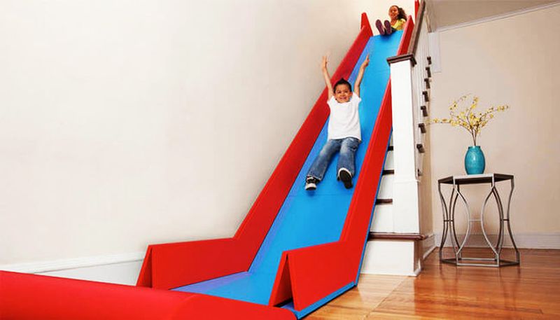 Foldable stair slide