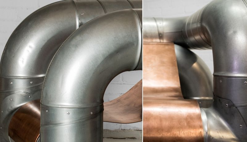 Spanish designer's upcycled chair made from industrial pipes