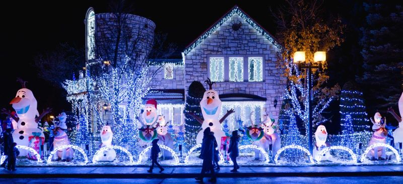 Montreal Man Creates Amazing Frozen-Themed Christmas Light Display 