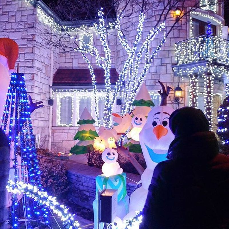 Montreal Man Creates Amazing Frozen-Themed Christmas Light Display 