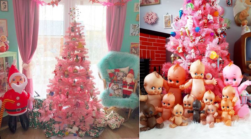 Pink Christmas trees-