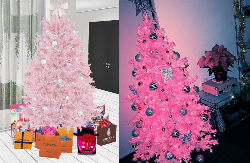 Pink Christmas trees