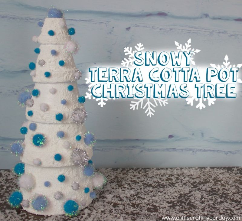 snowy Terracotta Pot Christmas Tree