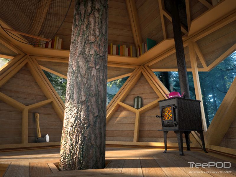 This low-impact Treepod treehouse pod is built around a single tree