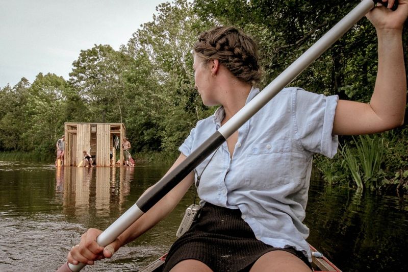 Timber sauna on a Swedish lake