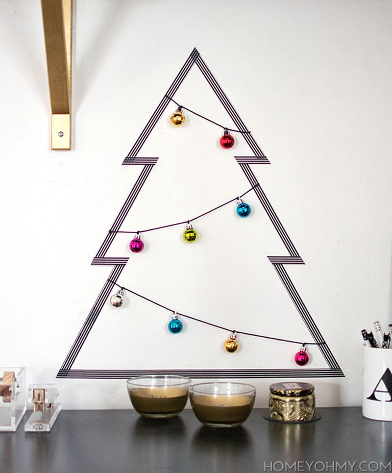 Washi Tape Wall Christmas Tree