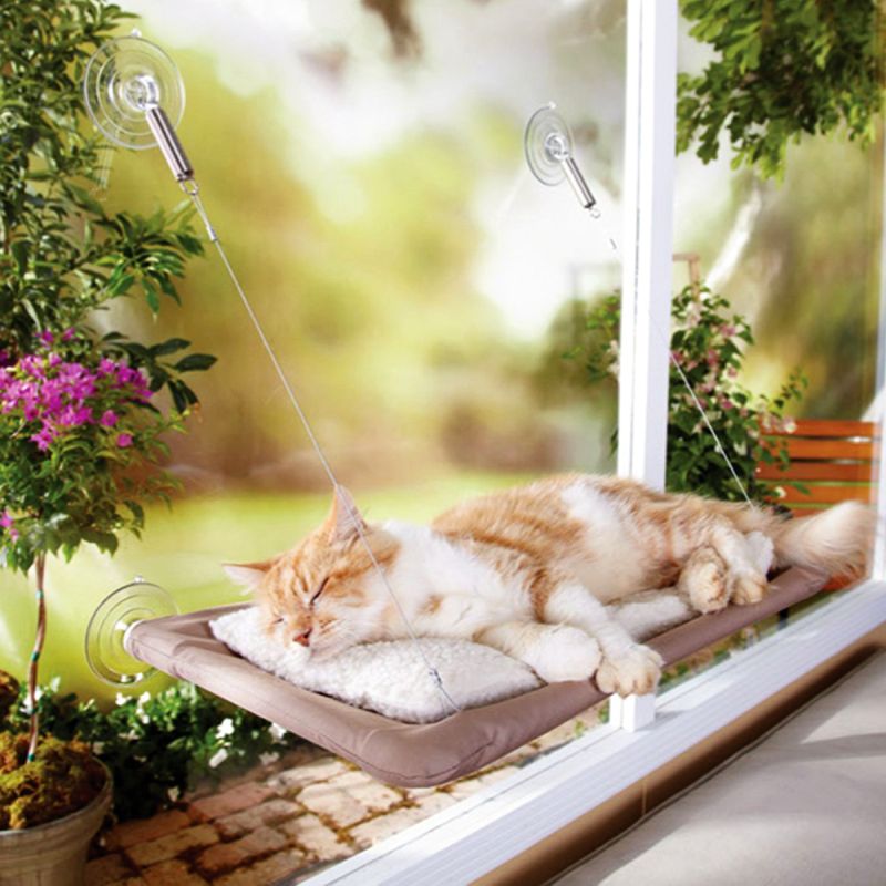 Window mounted cat bed