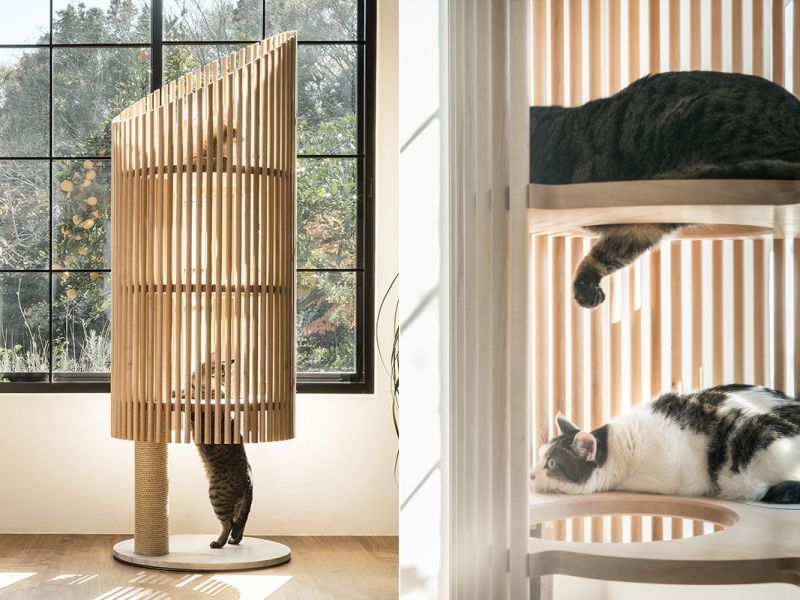 sculptural Neko cat tree