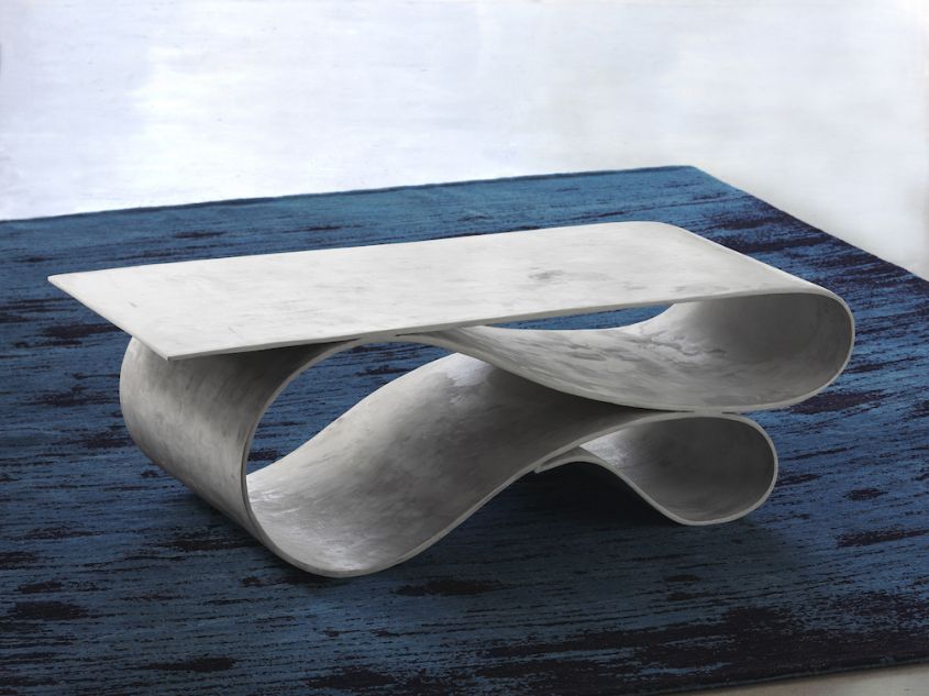 Neal Aronowitz’s Whorl Table is Made out of Concrete Canvas