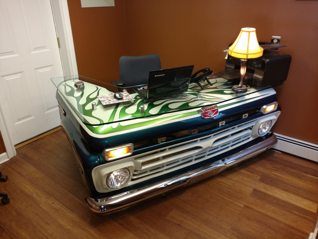 Dying Ford Truck Restored into Office Desk