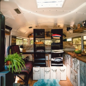 German Couple Converts 1993 GMC School Bus into Tiny House