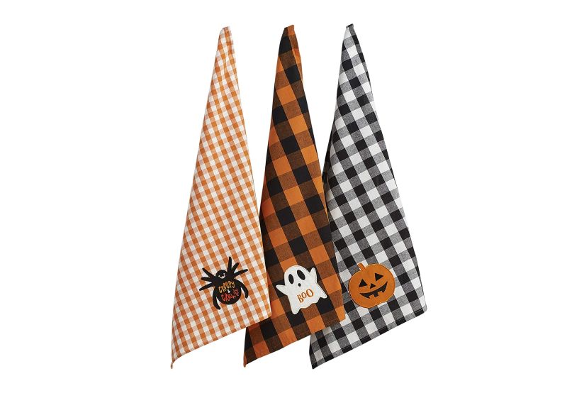 Halloween themed kitchen dish towels -