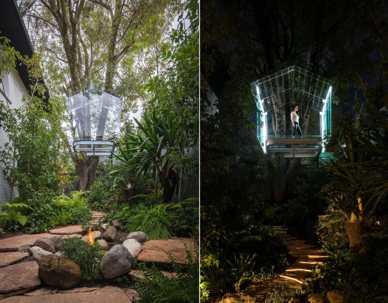 Gerardo Broissin Creates Transparent Treehouse Using Glass