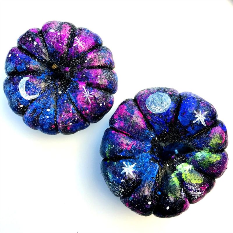 Painted galaxy pumpkin ideas