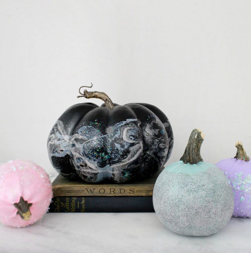 Painted galaxy pumpkin ideas