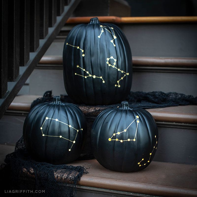 Painted galaxy pumpkin ideas