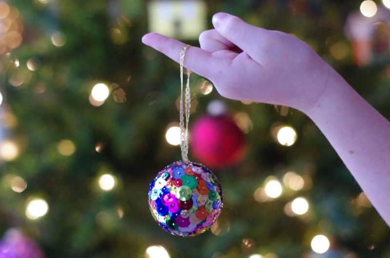 Our Hopeful Home: How To Make A Styrofoam Cone Christmas Tree With Glitter  Ball Ornaments