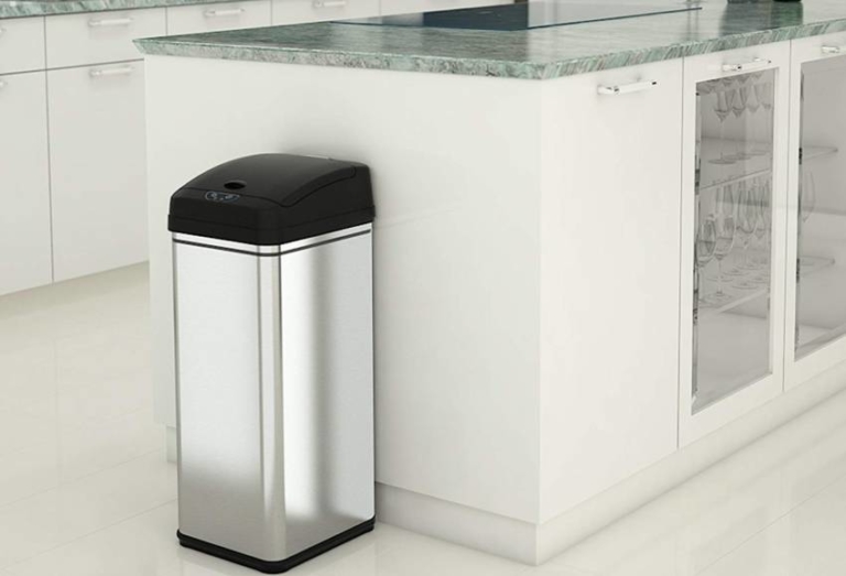 iTouchless Stainless Steel Automatic Trash Can Opens With Wave of Hand