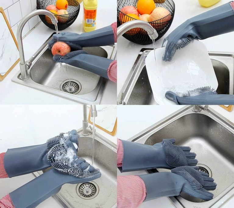 Dishwashing Scrubber Gloves for Cleaning Dishes & More