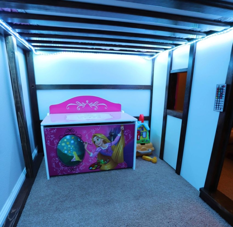 Dad Creates Castle Bed for his Daughter from IKEA Kura Beds