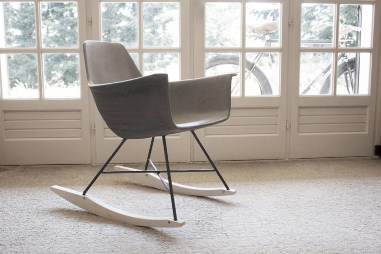 Hauteville Concrete Rocking Chair by Lyon Béton