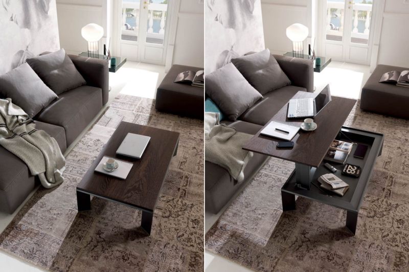 Ozzio Italia’s Metrina Height-Adjustable Coffee Table