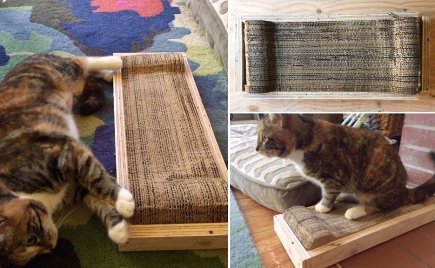 Homemade cat outlet scratcher