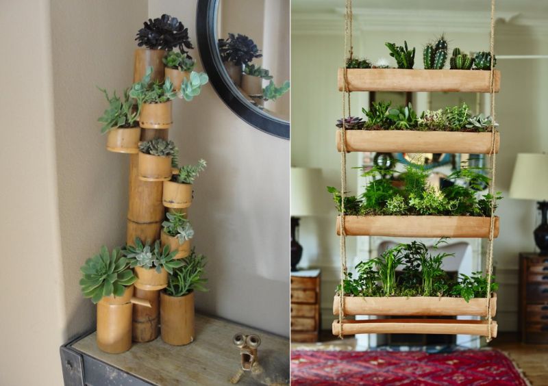 Bamboo vertical planter 