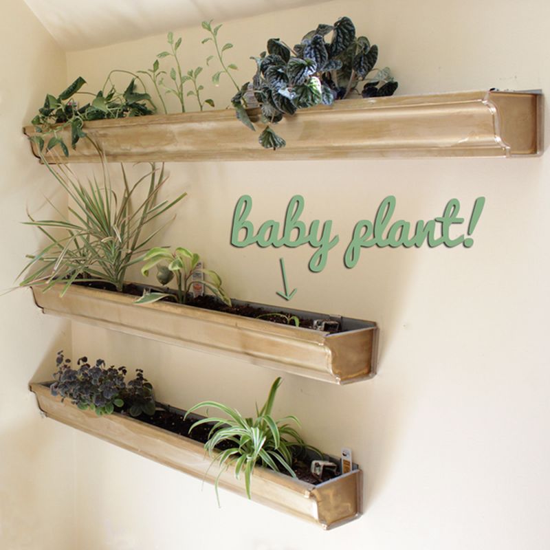 DIY Gutter Garden for Indoors