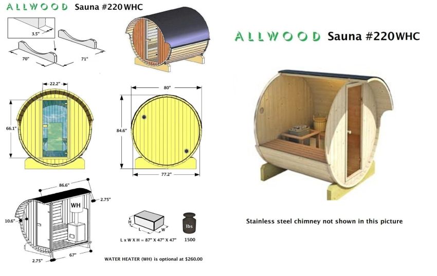 Available on Amazon Allwood DIY 4Person Barrel Sauna For Backyard