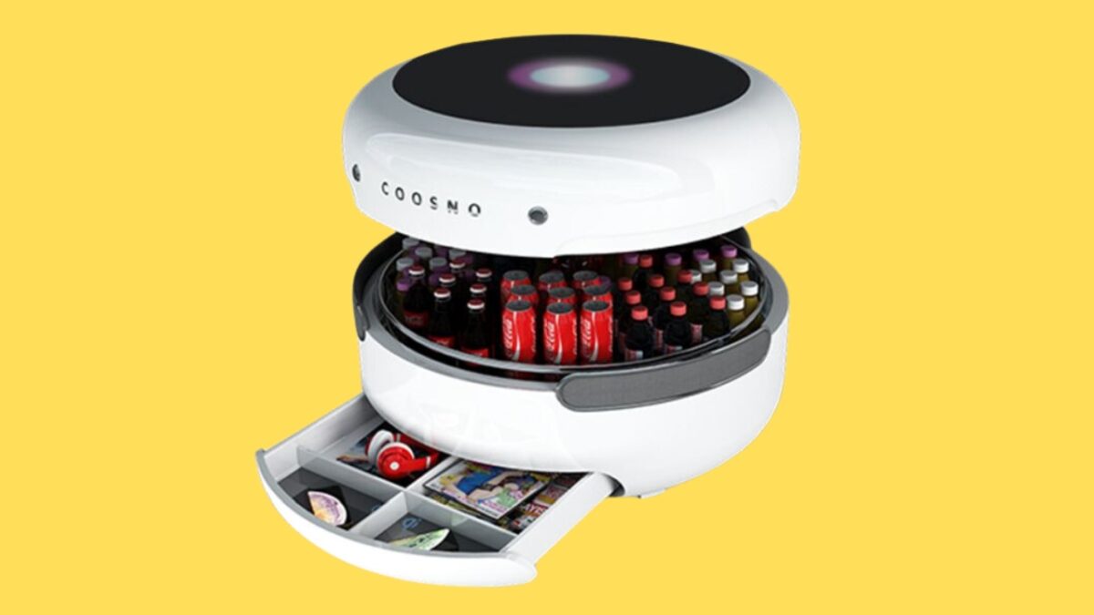 Coosno Smart Coffee Table with VoiceControlled Refrigerator