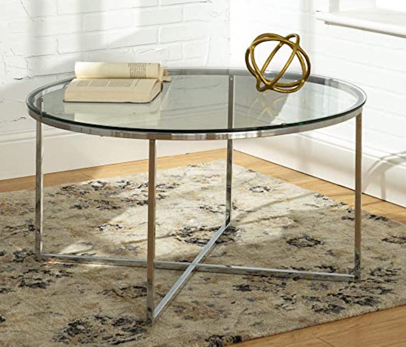 Round Glass Coffee Table by Walker Edison Furniture Company