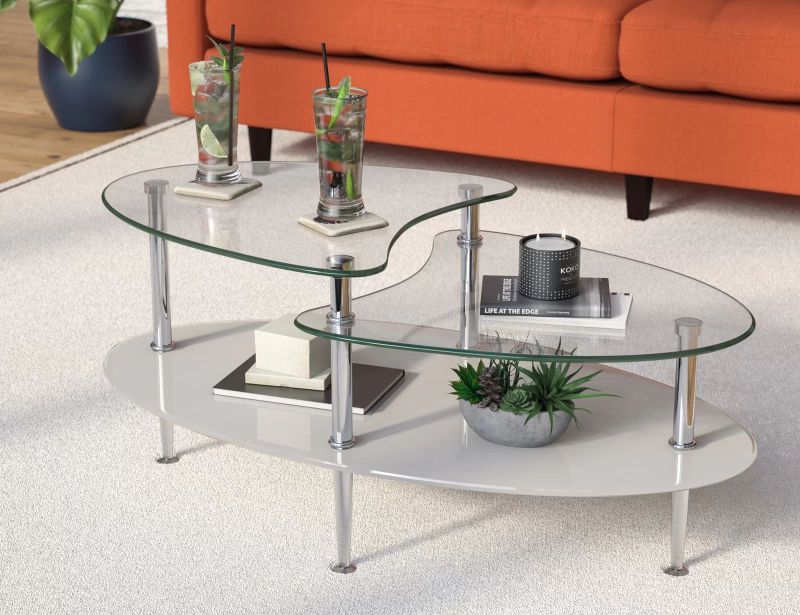 Two-tier glass table best in 2022_12