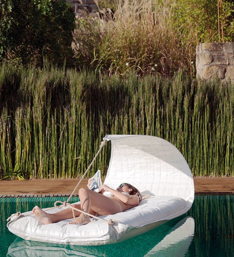 Vaurien Floating Sunbed by DVELAS is Made from Upcycled Sails