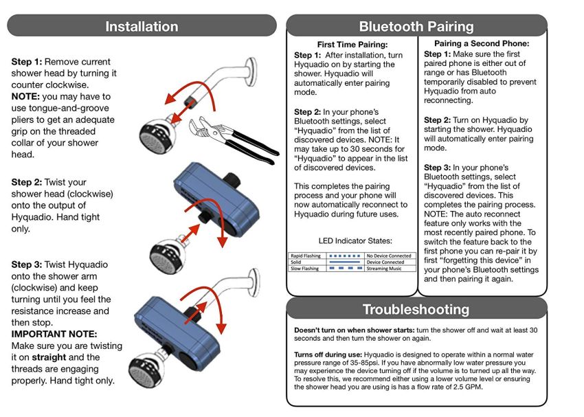 WaterPowered Bluetooth Shower Speaker Hooks Onto the Shower Head