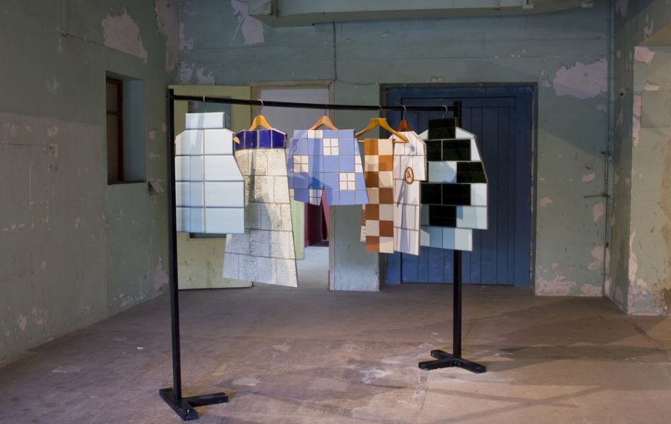Zhanna Kadyrov's Ceremic Tile Clothing at International Art Exhibition 2019