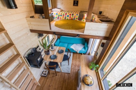 Baluchon Builds 20-ft Long Tiny House with Two Separate Loft Bedrooms