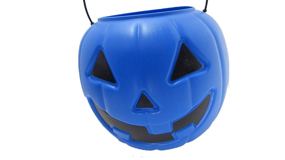 Blue Halloween Bucket for TrickorTreating Mom's way of Raising